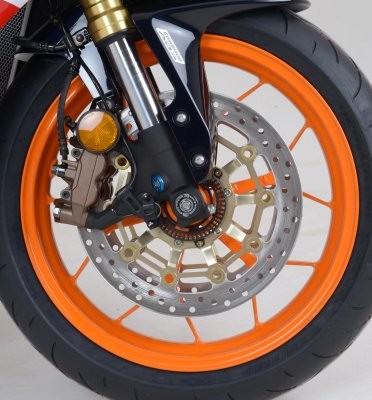R&G Fork Protectors | Black | Honda CBR600RR ('07 onwards). Helping to protect the fork bottom, brake discs and calipers in the event of a crash or drop. Easy to install and can save a fortune