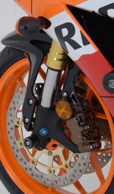 R&G Fork Protectors | Black | Honda CBR600RR ('07 onwards). Helping to protect the fork bottom, brake discs and calipers in the event of a crash or drop. Easy to install and can save a fortune