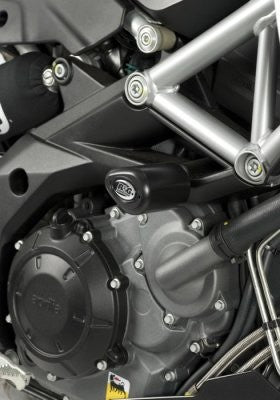 R&G Crash Protectors | Black | Aprilia Shiver 750 2008>2016 & Aprilia Dorsoduro 750 2008>2015 & Aprilia Caponord 1200 2013>2018 & Aprilia Dorsoduro 1200 2011>2012 & Aprilia Shiver 900 2017>2022 -   Pyramid Motorcycle Accessories