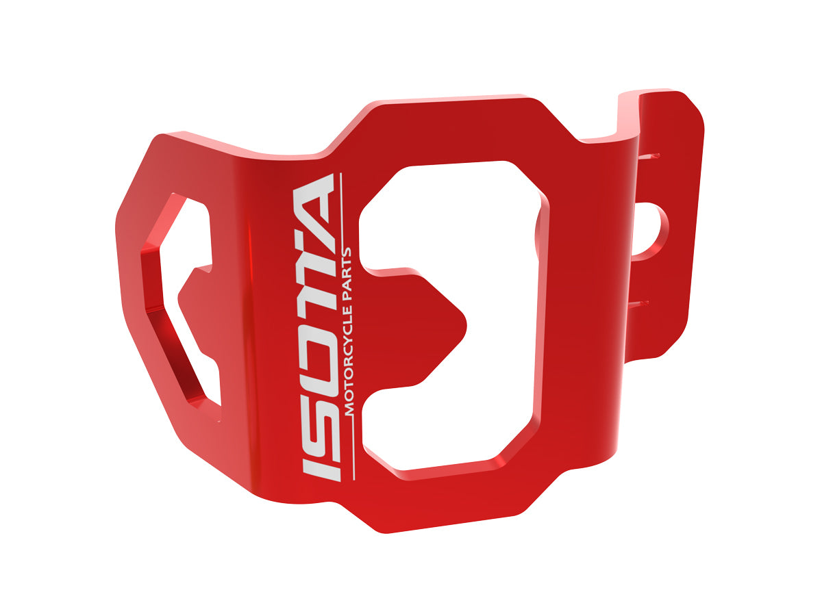 Isotta Rear Brake Reservoir Protection | Red | Moto Guzzi V100 Mandello S / Stelvio 2023>2024 -   Pyramid Motorcycle Accessories
