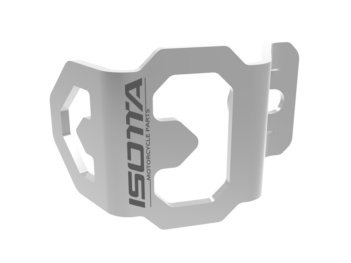 Isotta Rear Brake Reservoir Protection | Silver | Moto Guzzi V100 Mandello S / Stelvio 2023>2024 -   Pyramid Motorcycle Accessories