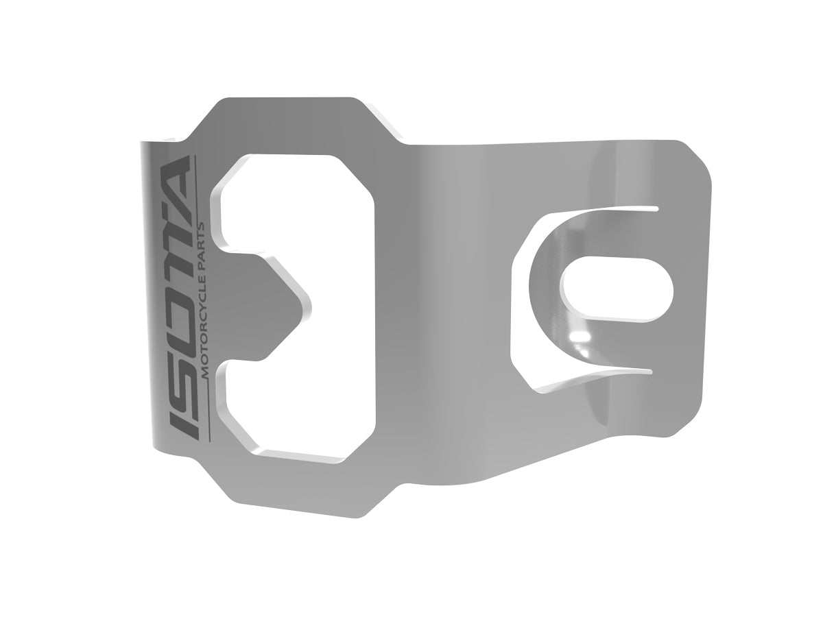 Isotta Rear Brake Reservoir Protection | Silver | Moto Guzzi V100 Mandello S / Stelvio 2023>2024 -   Pyramid Motorcycle Accessories