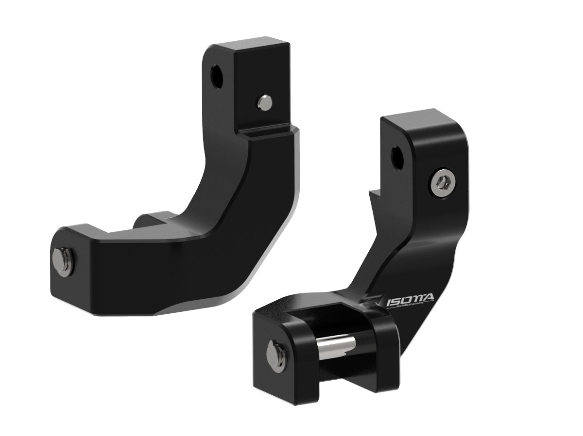 Isotta Passenger Footpeg Relocation Kit | Silver | Black | Moto Guzzi V100 Mandello S 2023>2024 -   Pyramid Motorcycle Accessories