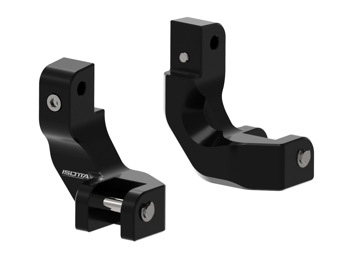Isotta Passenger Footpeg Relocation Kit | Silver | Black | Moto Guzzi V100 Mandello S 2023>2024 -   Pyramid Motorcycle Accessories