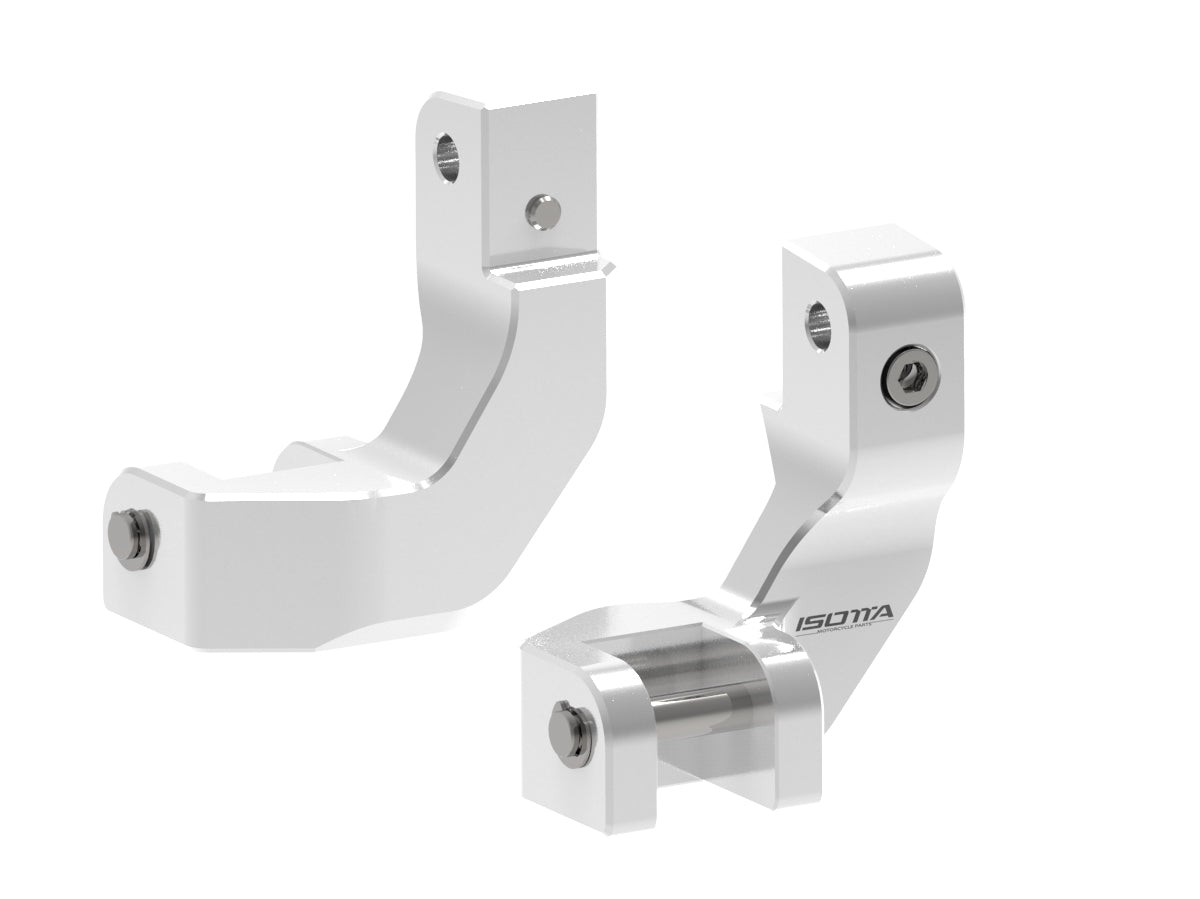 Isotta Passenger Footpeg Relocation Kit | Silver | Black | Moto Guzzi V100 Mandello S 2023>2024 -   Pyramid Motorcycle Accessories