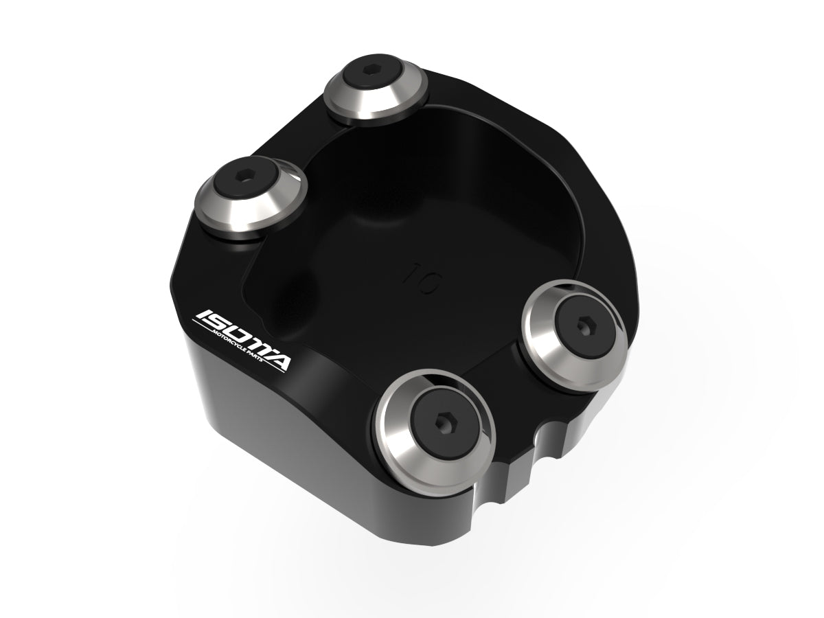 Isotta Side Stand Base Extension | Silver| Black | Moto Guzzi Stelvio 2024>2024 -   Pyramid Motorcycle Accessories
