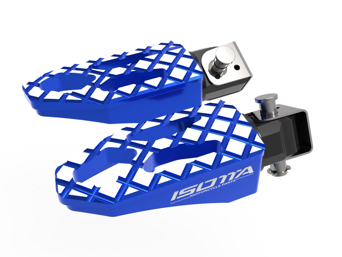 Isotta Touring Passenger Footpegs | Blue | Black | Red | BMW R 1300 GS 2023>2024 -   Pyramid Motorcycle Accessories