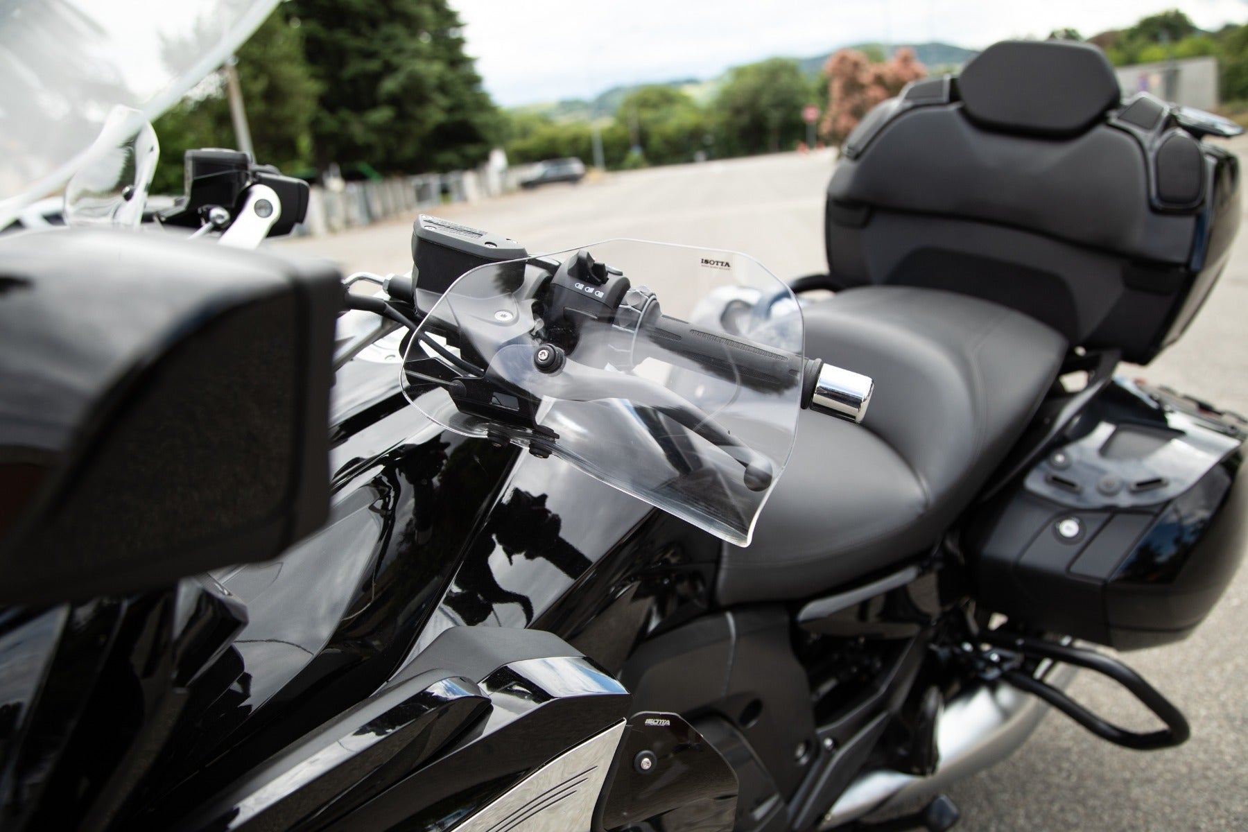 Isotta Handguards | Dark Smoke | Clear | BMW K 1600 Grand America 2017>2024 -   Pyramid Motorcycle Accessories