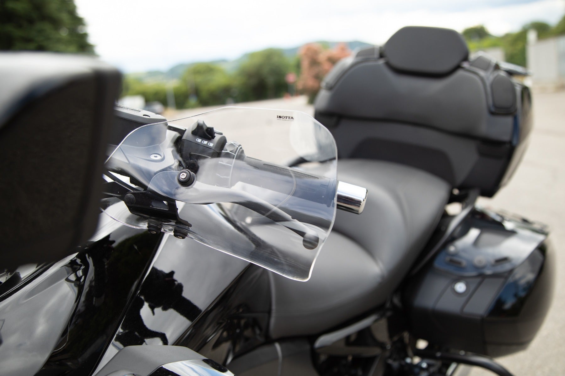 Isotta Handguards | Dark Smoke | Clear | BMW K 1600 Grand America 2017>2024 -   Pyramid Motorcycle Accessories