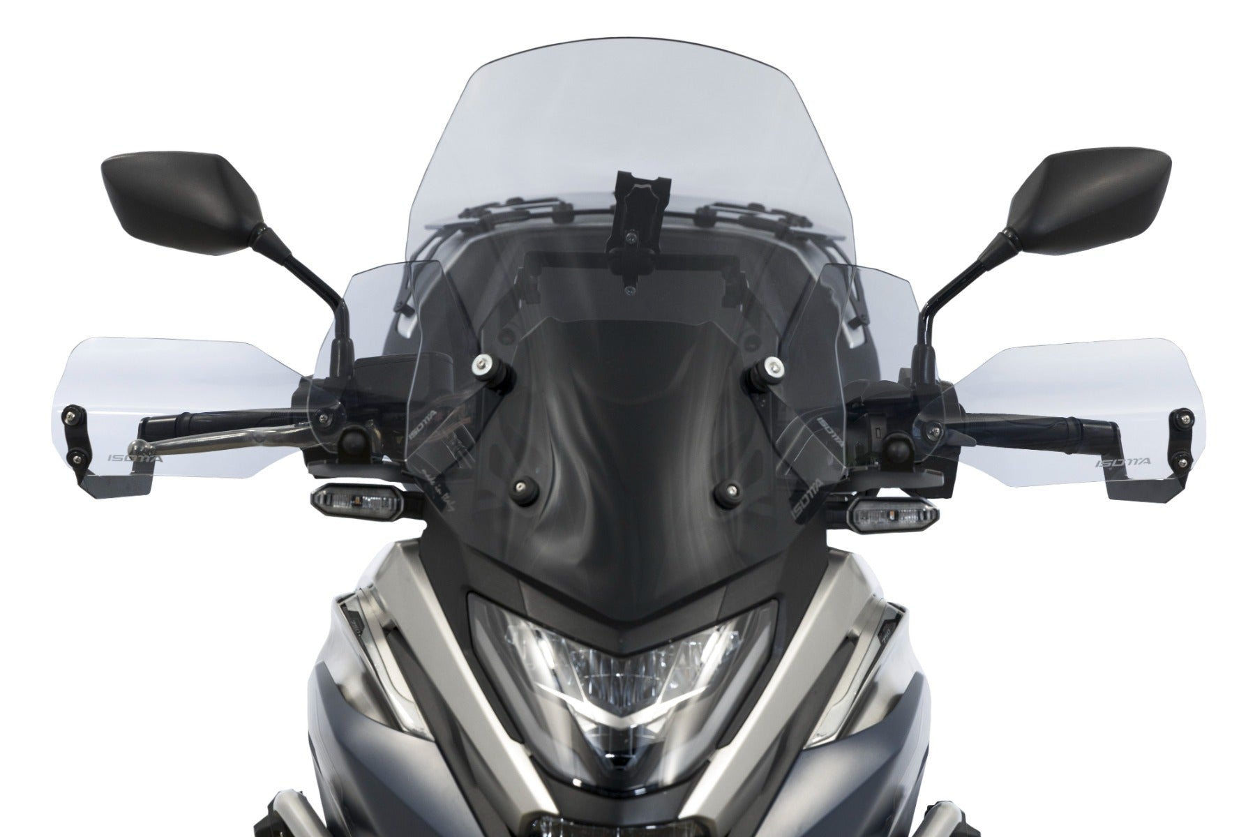 Isotta Handguards | Dark Smoke | Matte Black | Honda NC 750 X 2021>2024 -   Pyramid Motorcycle Accessories