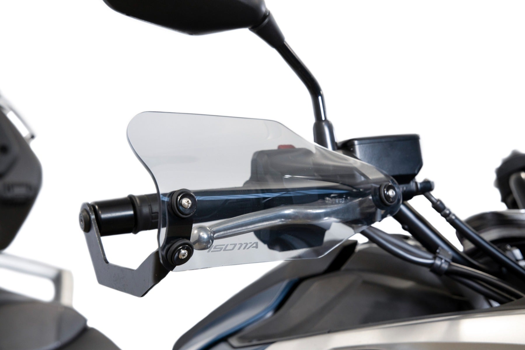 Isotta Handguards | Dark Smoke | Matte Black | Honda NC 750 X 2021>2024 -   Pyramid Motorcycle Accessories