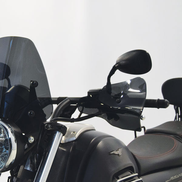 Isotta Handguards | Dark Smoke | Clear | Moto Guzzi Audace 1400 2017>2020 -   Pyramid Motorcycle Accessories
