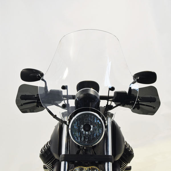 Isotta Handguards | Dark Smoke | Clear | Moto Guzzi Audace 1400 2017>2020 -   Pyramid Motorcycle Accessories