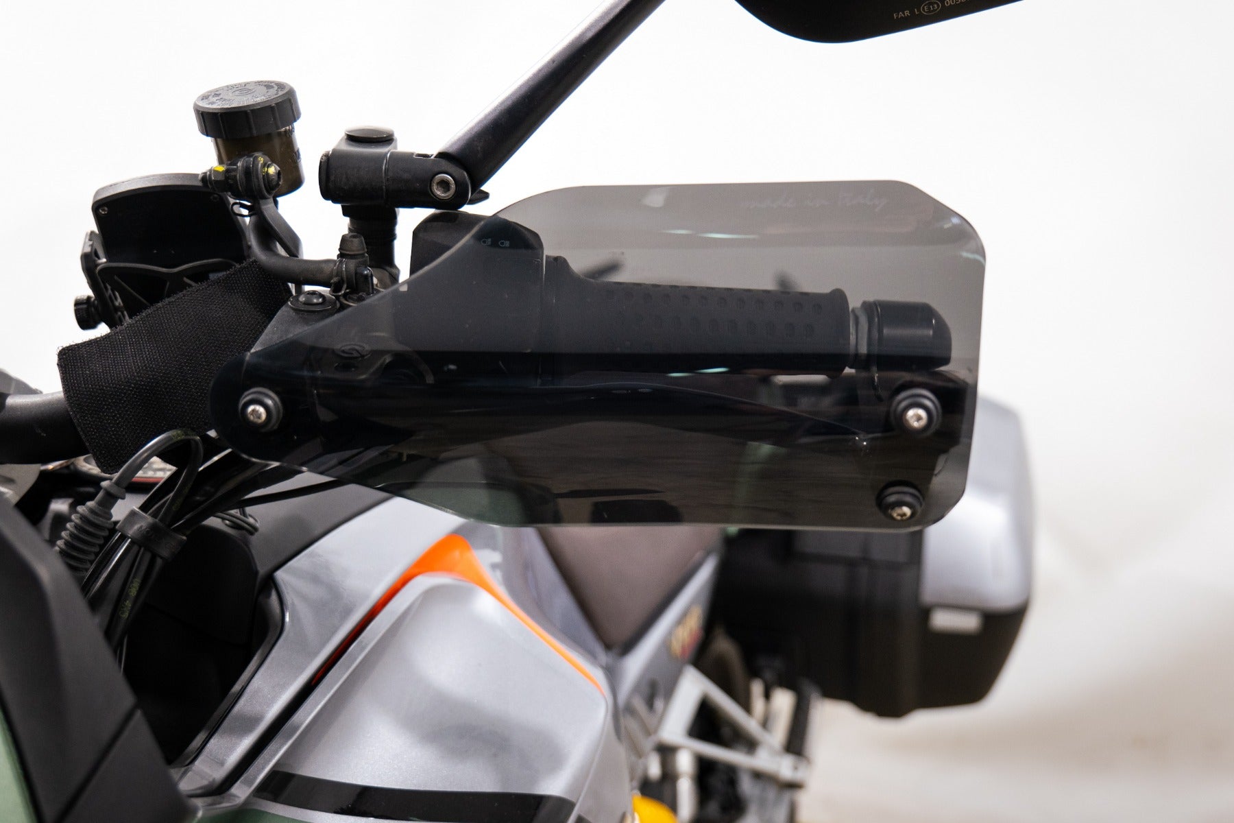 Isotta Handguards | Dark Smoke | Matte Black | Moto Guzzi V100 Mandello S 2023>2024 -   Pyramid Motorcycle Accessories