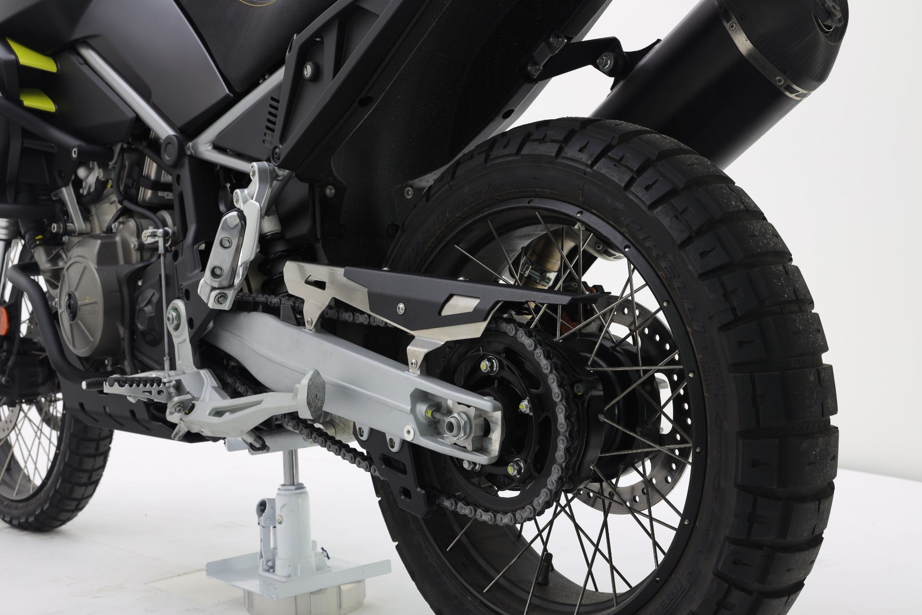 Isotta Chain Guard | Textured Black | Aprilia Tuareg 660 2022>2024 -   Pyramid Motorcycle Accessories