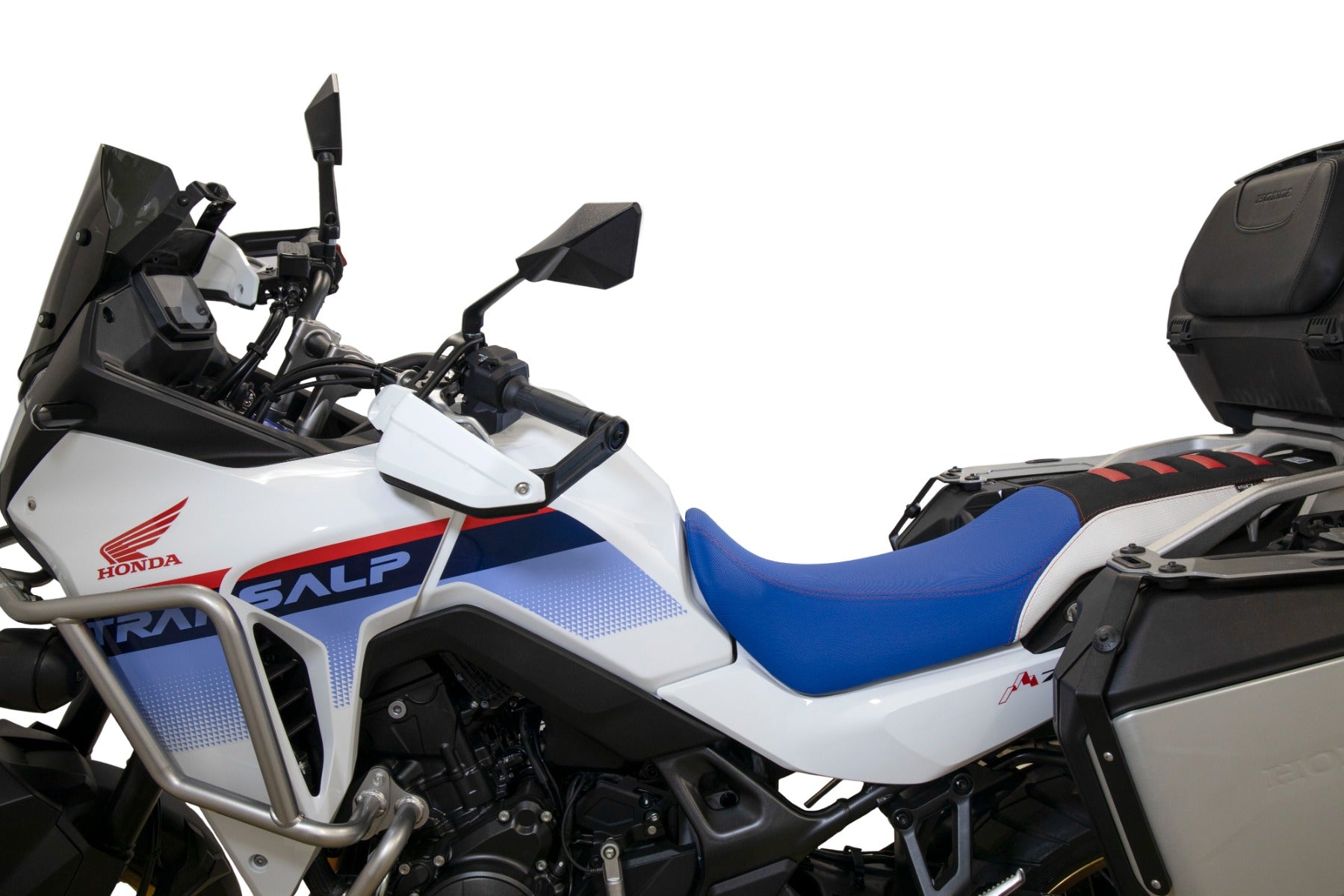 Isotta Seat Cover | Blue/White/Black/Red | Honda XL 750 Transalp 2023>2024 -   Pyramid Motorcycle Accessories