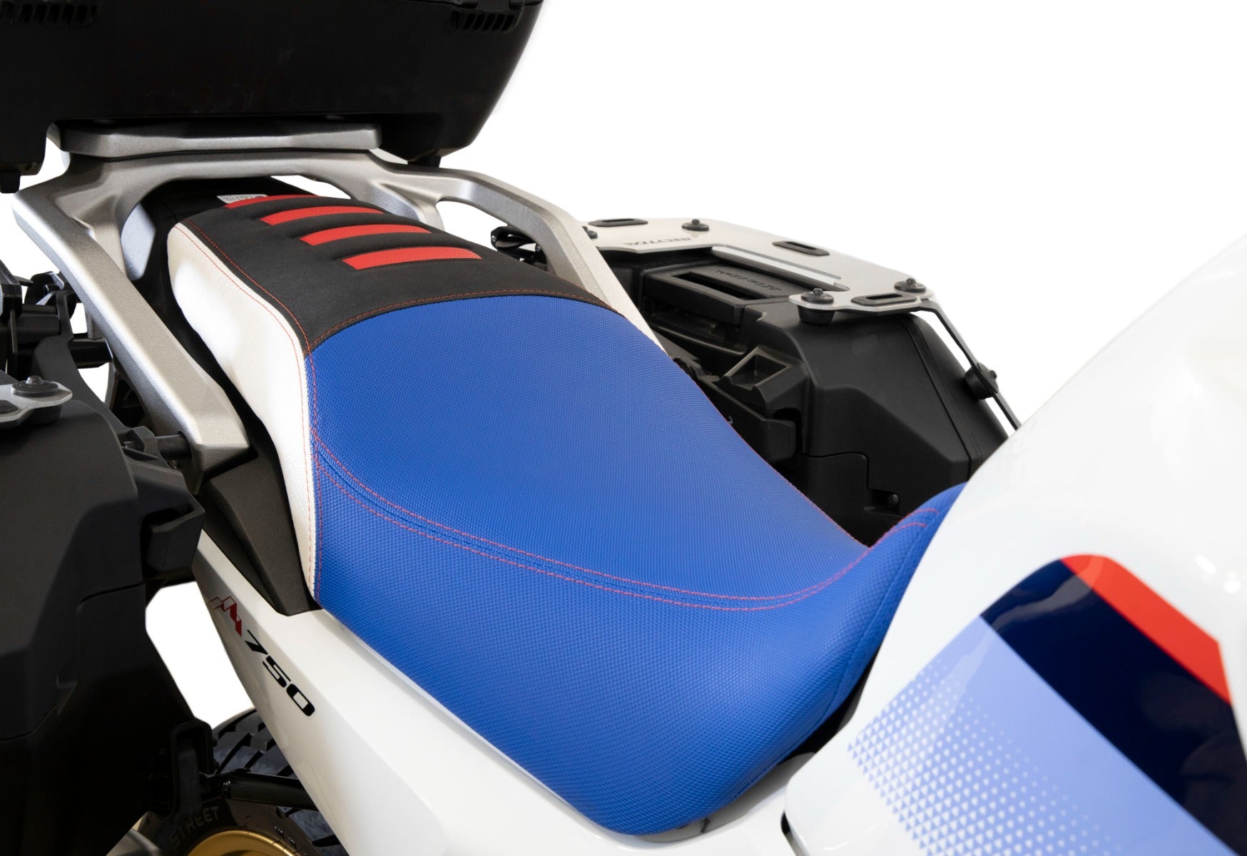 Isotta Seat Cover | Blue/White/Black/Red | Honda XL 750 Transalp 2023>2024 -   Pyramid Motorcycle Accessories