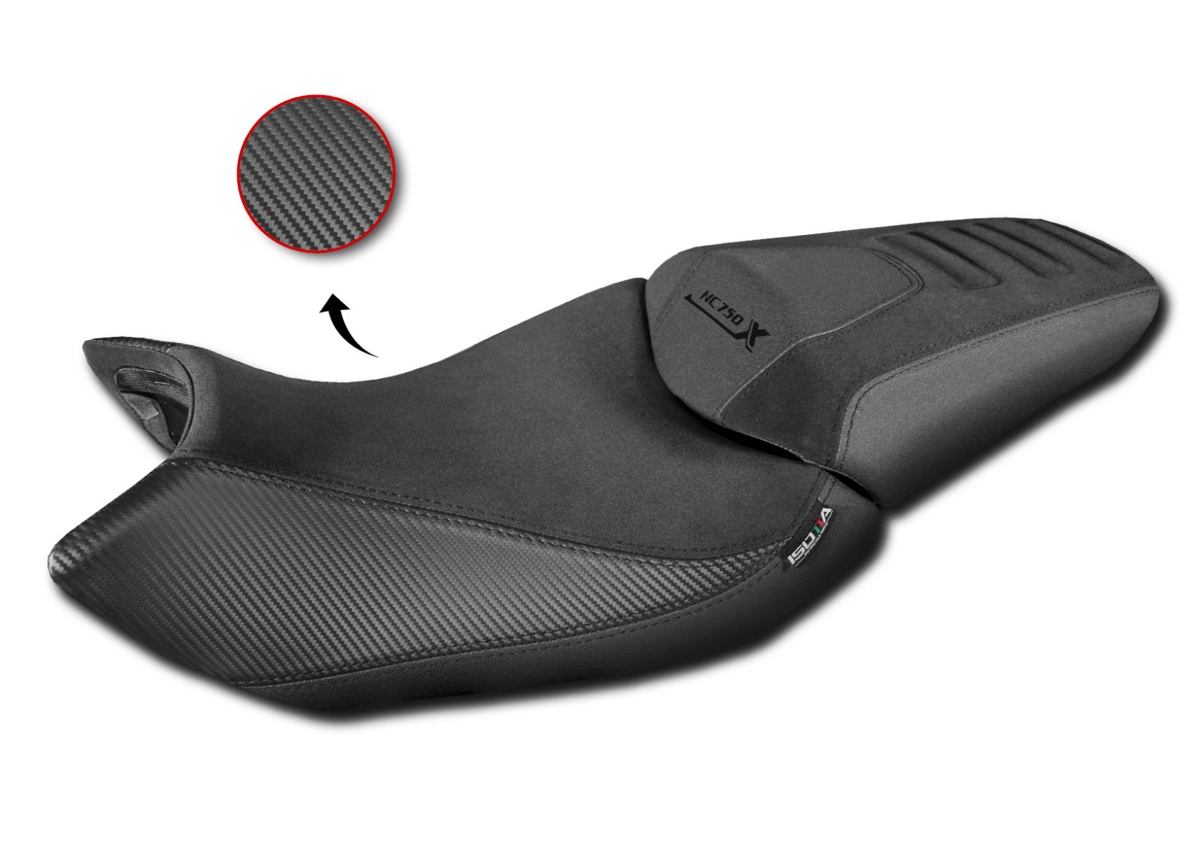Isotta Comfort Seat Cover | Triple Black | Honda NC 750 X 2021>2024 -   Pyramid Motorcycle Accessories