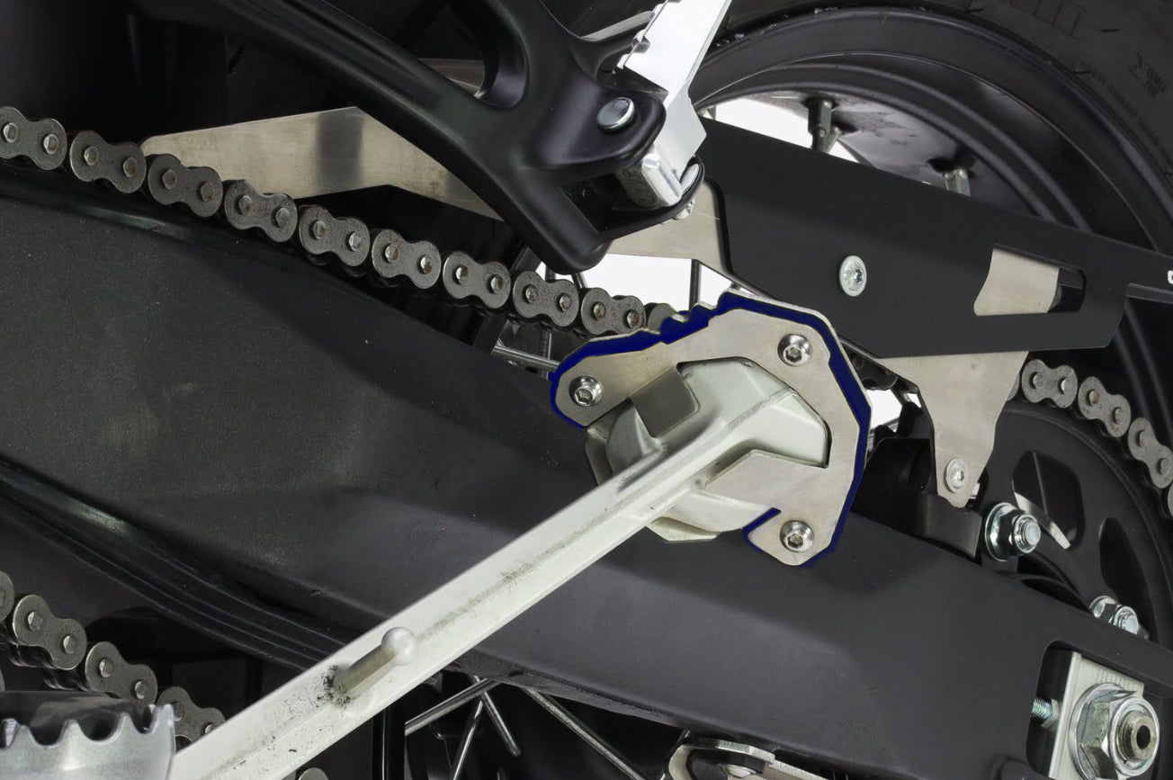 Isotta Side Stand Base Extension | Blue | Yamaha Tenere 700 -   Pyramid Motorcycle Accessories