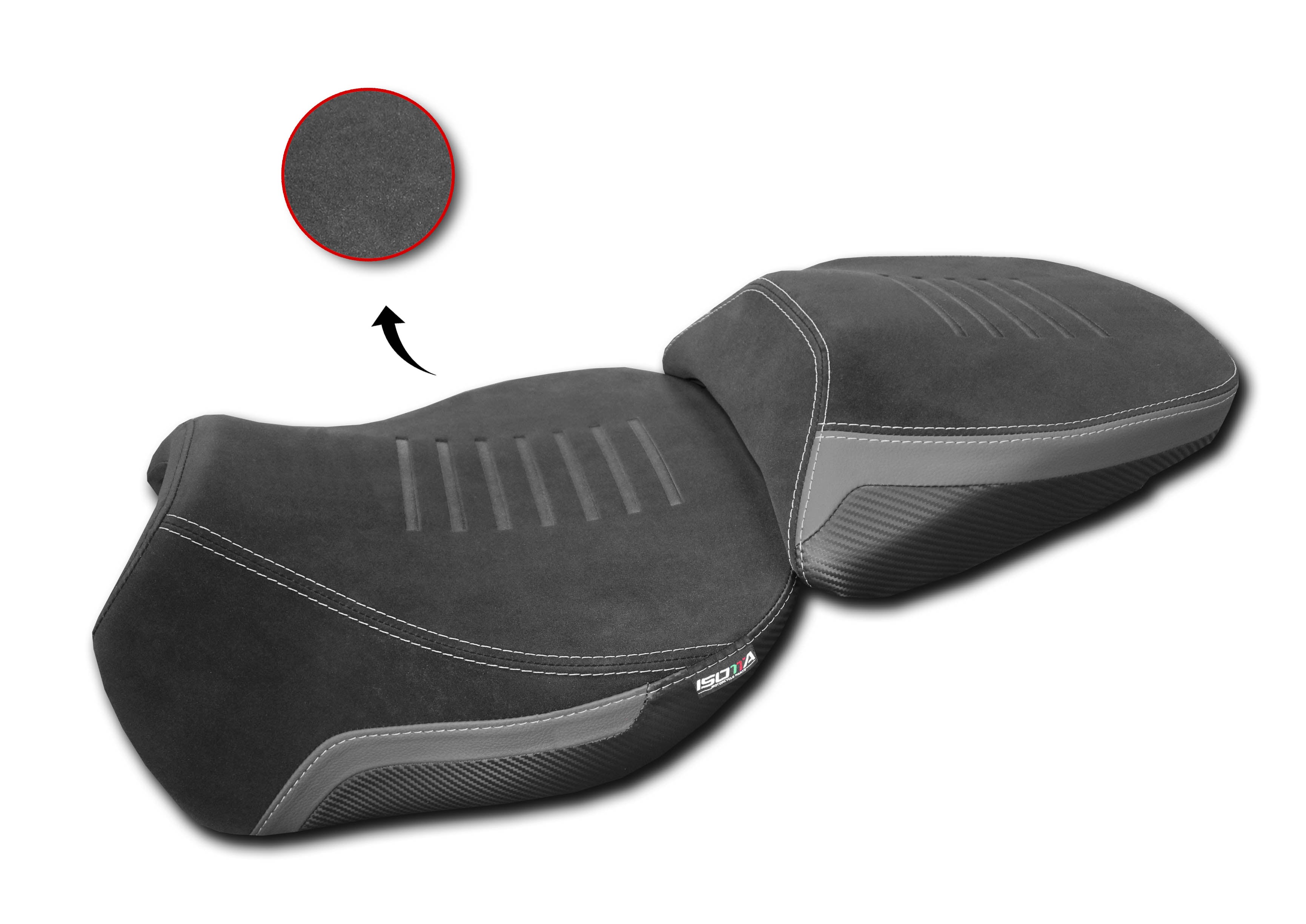 Isotta Front Comfort Seat | White | Black/Red | Red | Triple Black | Ducati Multistrada V4 Pikes Peak / Rally / S/Sport 2020>2026 -   Pyramid Motorcycle Accessories