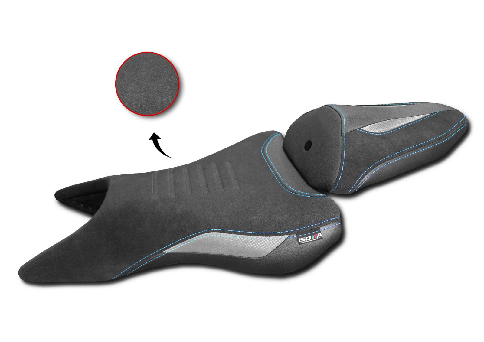 Isotta Comfort Passenger Seat | Blue | Ice Storm | Triple Black | Yamaha MT-09 2024>2026 -   Pyramid Motorcycle Accessories