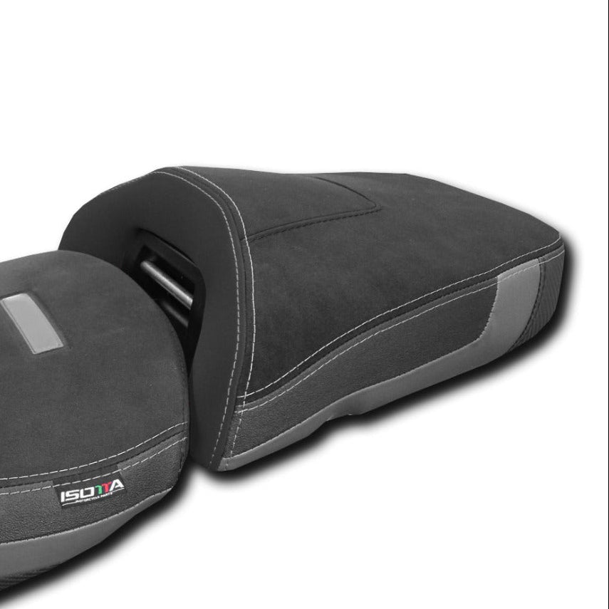 Isotta Heated Pillion Comfort Seat | Triple Black | BMW R 1300 GS Adventure 2024-2026 -   Pyramid Motorcycle Accessories