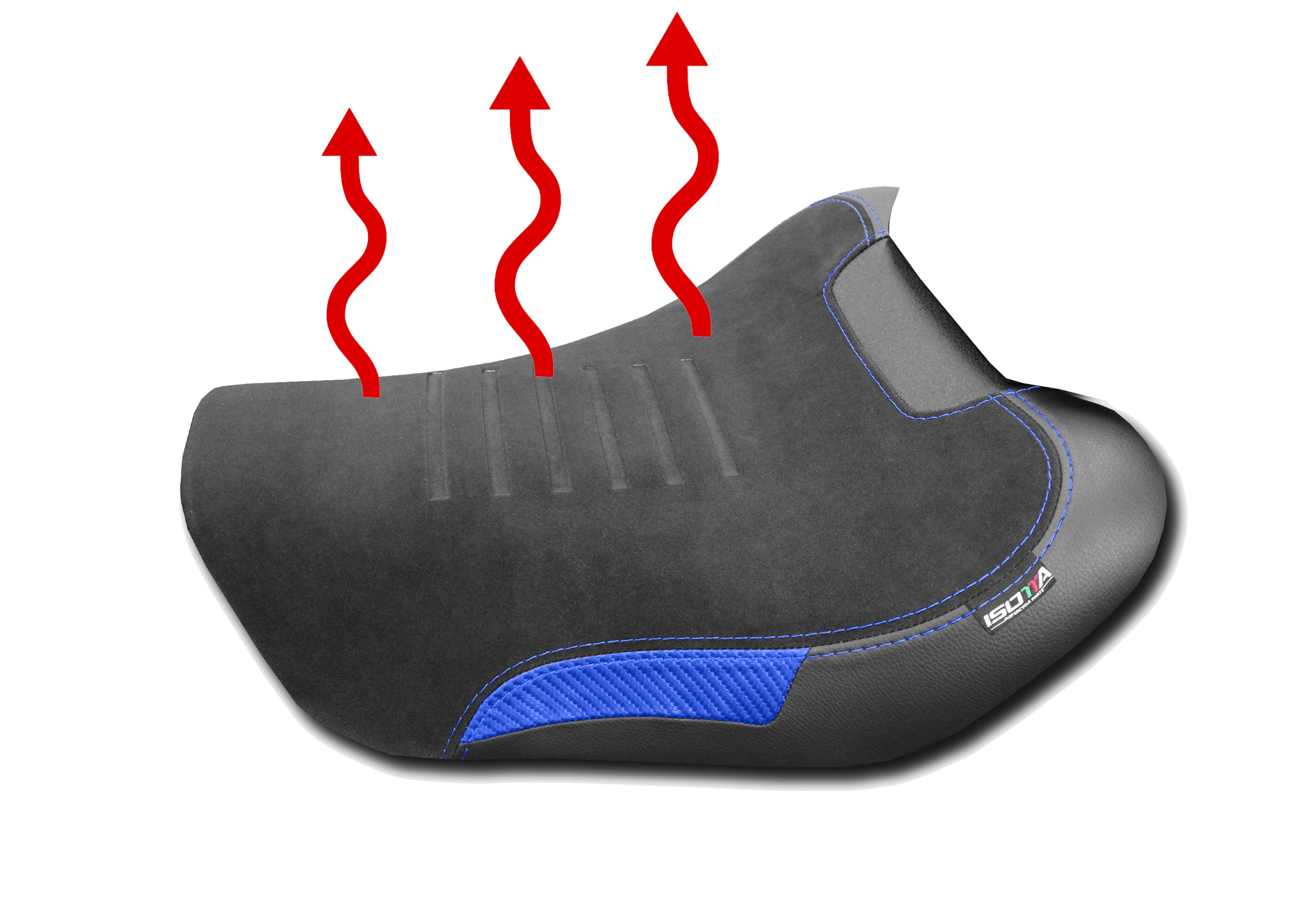 Isotta Heated Comfort Seat without Prostatic Canal | Blue | Light Grey | Red | Triple Black | Yamaha Tracer 900 2025>2026