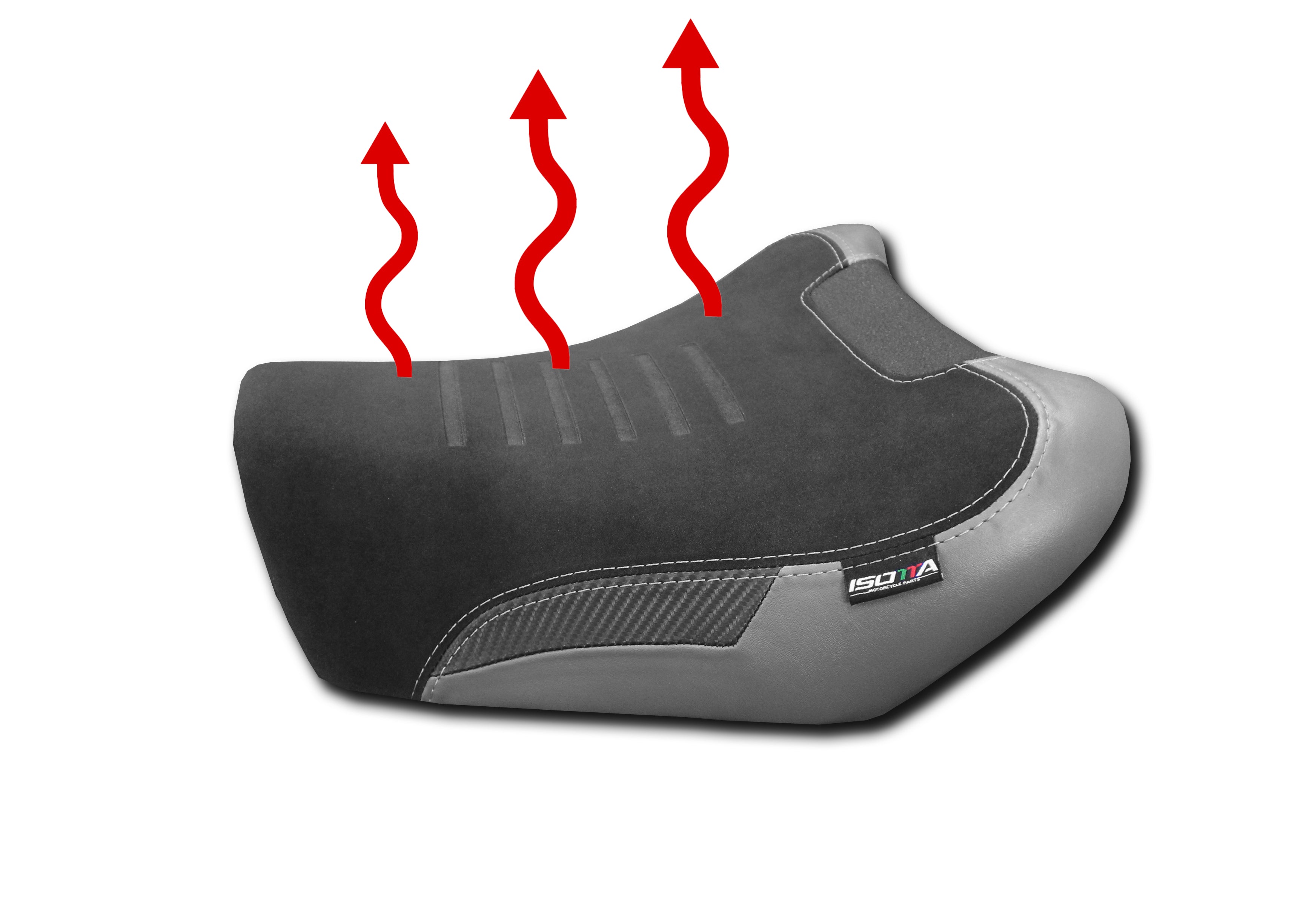 Isotta Heated Comfort Seat with Prostatic Canal | Blue | Light Grey | Red | Triple Black | Yamaha Tracer 900 2025>2026