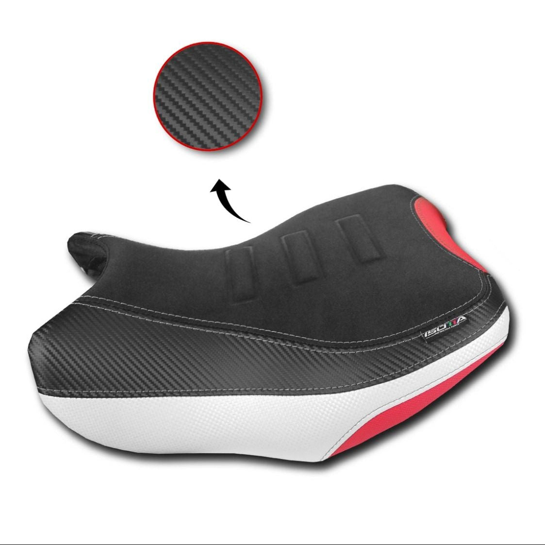Isotta Rally Comfort Riders Seat - Raised | Red | Benelli TRK 702/702 X 2023-2024 -   Pyramid Motorcycle Accessories