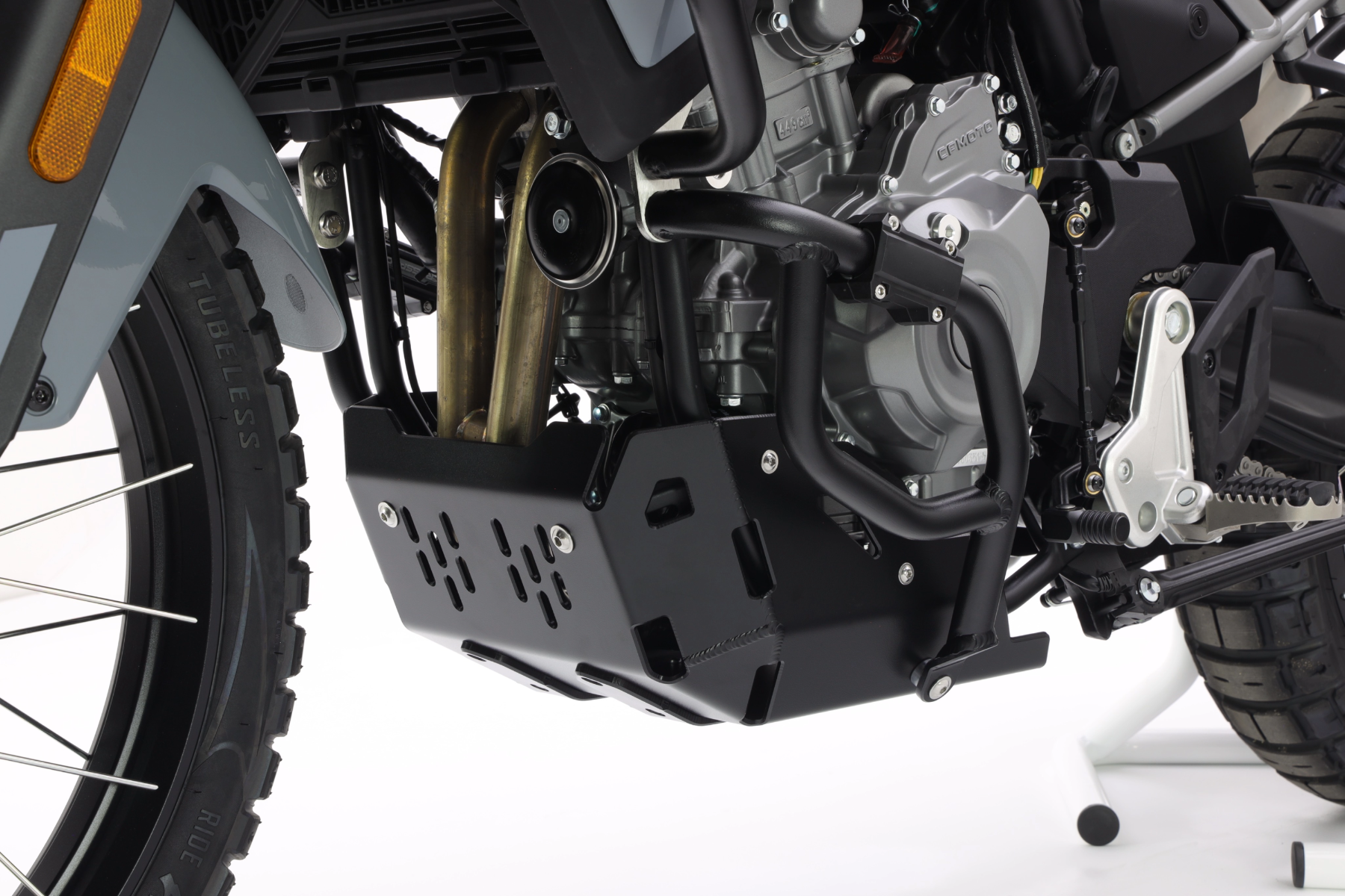 Isotta Engine Guard Bash Plate | Black | CFMoto 450MT 2024>2025 -   Pyramid Motorcycle Accessories