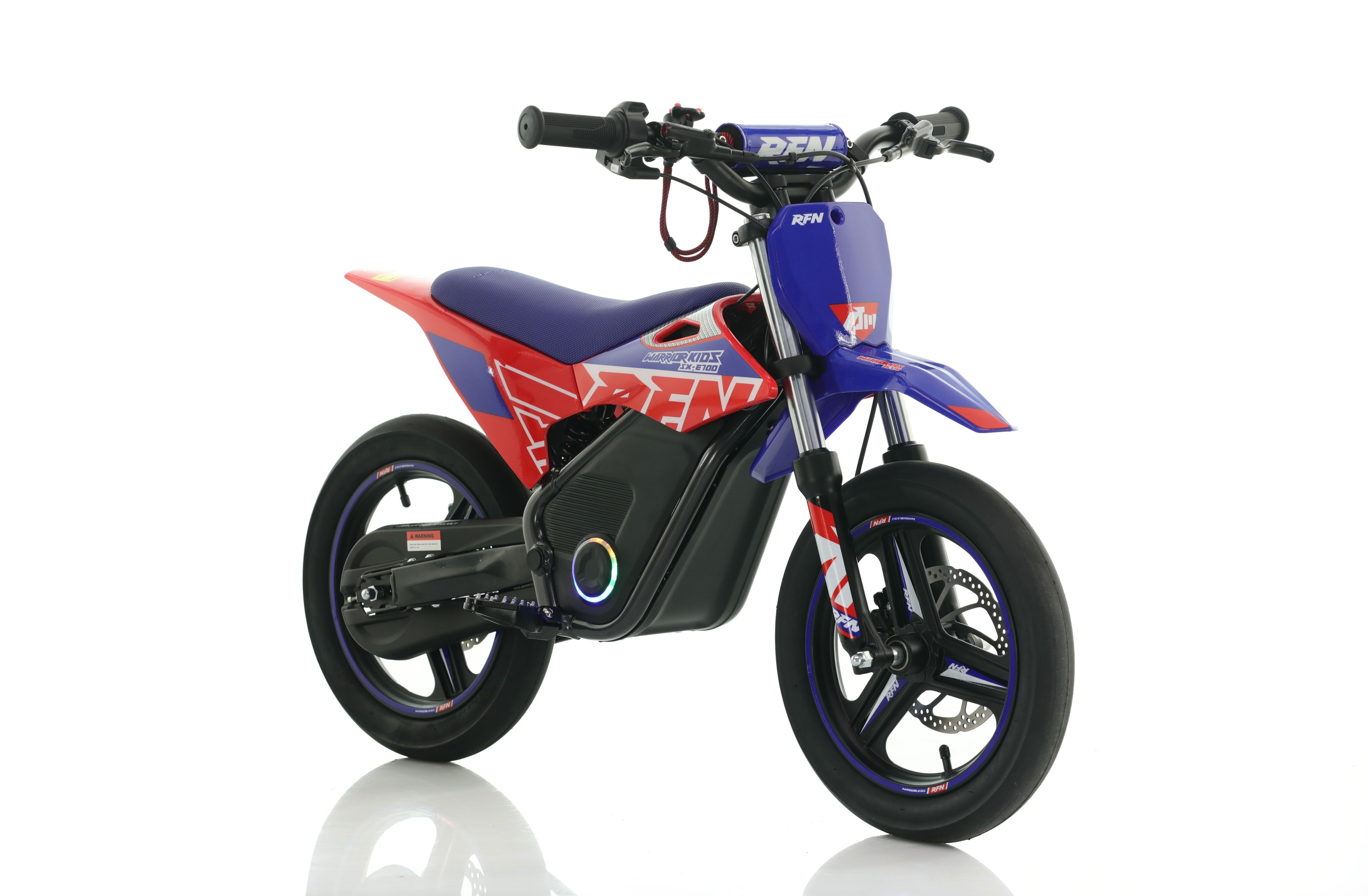 RFN Warrior SX-E700 R SM 14-inch Kids Electric Supermoto Bike | Blue/Red