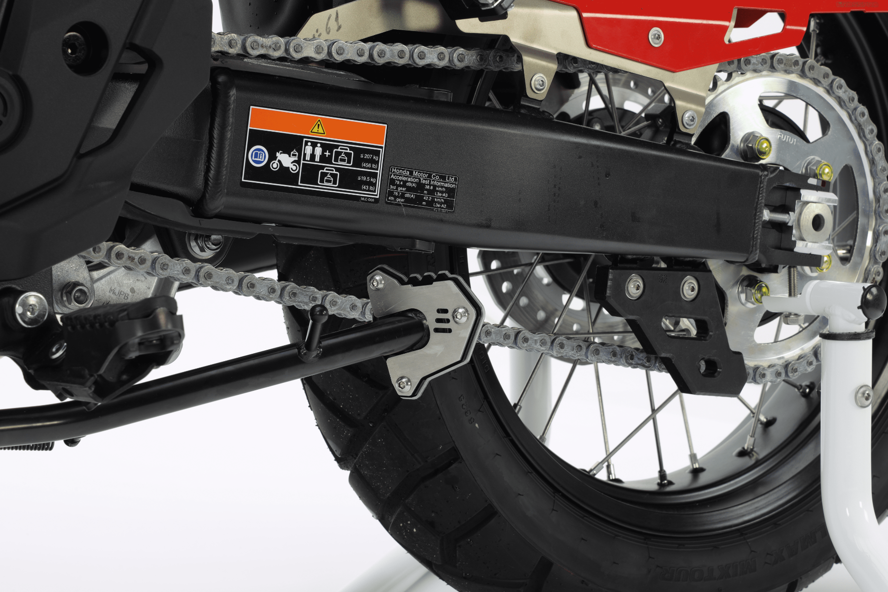 Isotta Side Stand Base Extension | White | Black | Red | Honda XL 750 Transalp 2023>2024 -   Pyramid Motorcycle Accessories