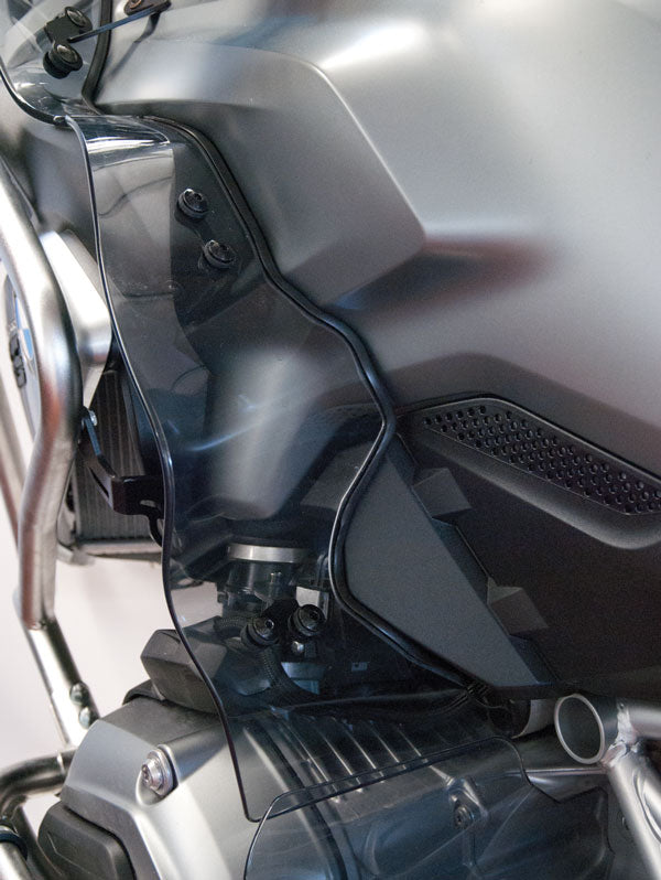 Isotta Upper Wind Deflectors | Light Smoke | Clear | BMW R 1200 GS 2013>2016 -   Pyramid Motorcycle Accessories