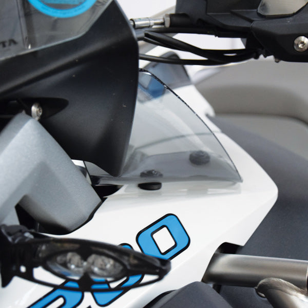 Isotta Upper Wind Deflectors | Light Smoke | Matte Black | Clear | BMW R 1200 GS Adventure 2014>2018 -   Pyramid Motorcycle Accessories