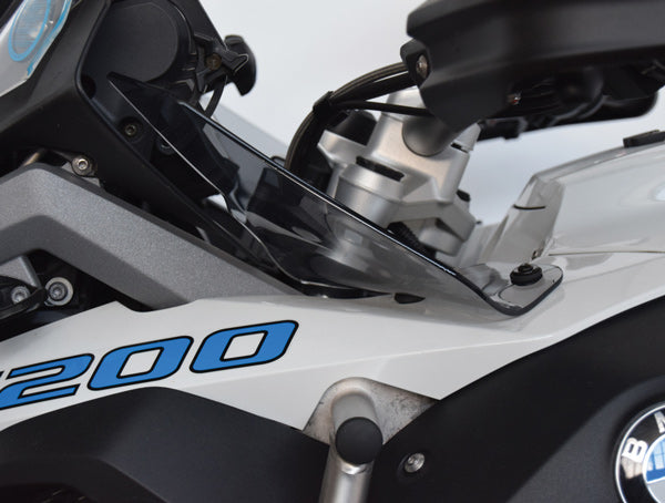 Isotta Maxi Upper Wind Deflectors | Light Smoke | Clear | BMW R 1200 GS Adventure 2014>2018 -   Pyramid Motorcycle Accessories