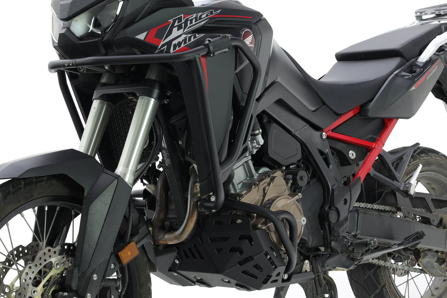 Isotta Aluminium Crash Bars | Black | Honda CRF 1100 L Africa Twin 2020>2023 -   Pyramid Motorcycle Accessories