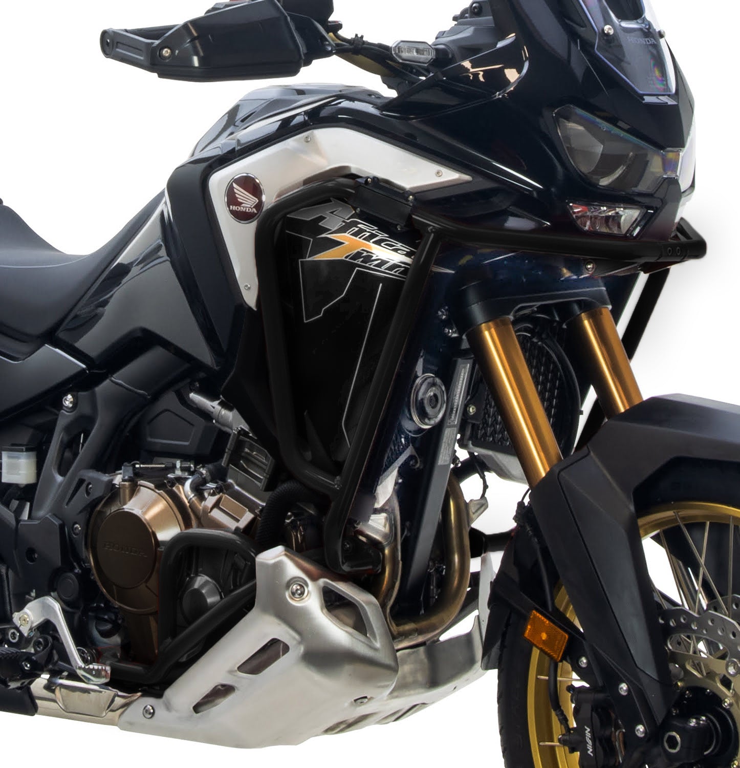 Isotta Aluminium Crash Bars | Black | Honda CRF 1100 L Africa Twin Adventure Sports 2021>2023 -   Pyramid Motorcycle Accessories
