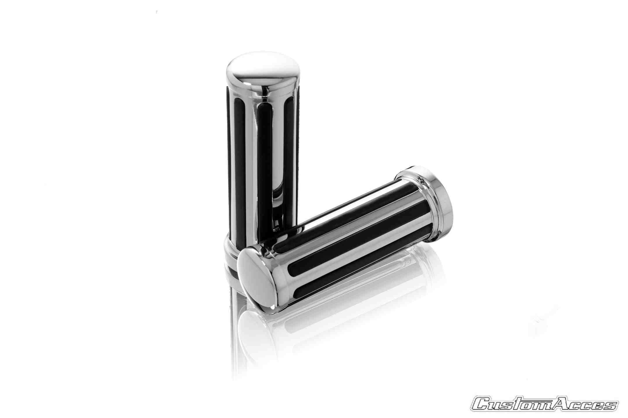 Customacces Classic Grips | Chrome | Honda VT750 Shadow Spirit 2010>2011-Racing Grips-Pyramid Motorcycle Accessories