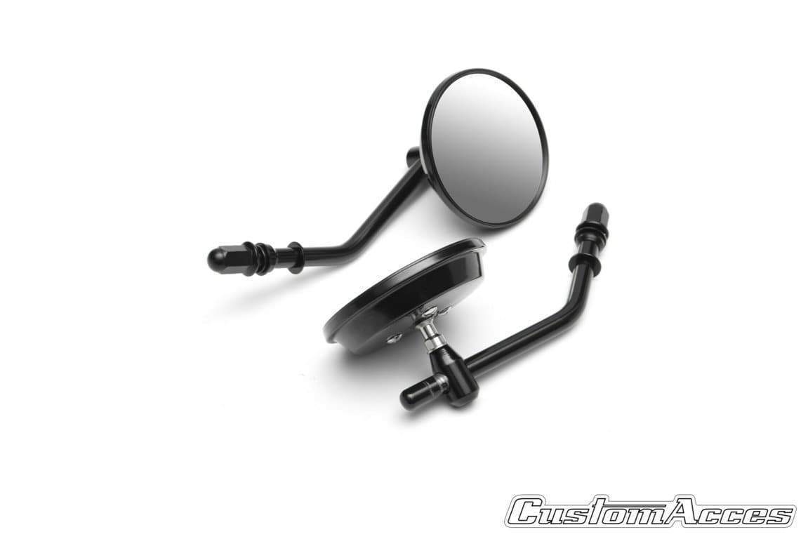 Customacces Dallas Mirrors | Black | Harley Davidson Softail Rocker (FXCW) 1995>2017-Mirrors-Pyramid Motorcycle Accessories