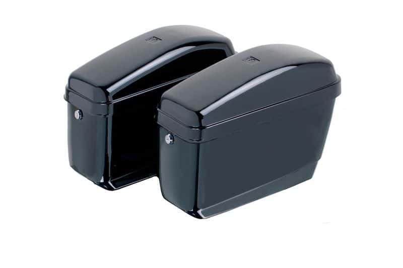 Customacces Easy Panniers/Rigid Saddlebags Includes Universal Support | Black | Harley Davidson Sportster 1200 Seventy Two (XL1200V) 2004>2015-XAMZ004N-Storage-Pyramid Motorcycle Accessories