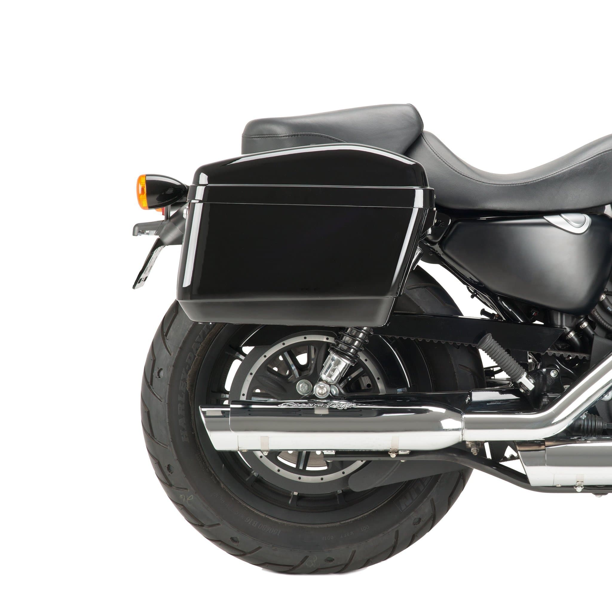 Customacces Easy Right Pannier/Rigid Saddlebag No Support Included | Black | Harley Davidson Sportster 1200 Custom (XL1200C) 2004>2019 -  Shop name