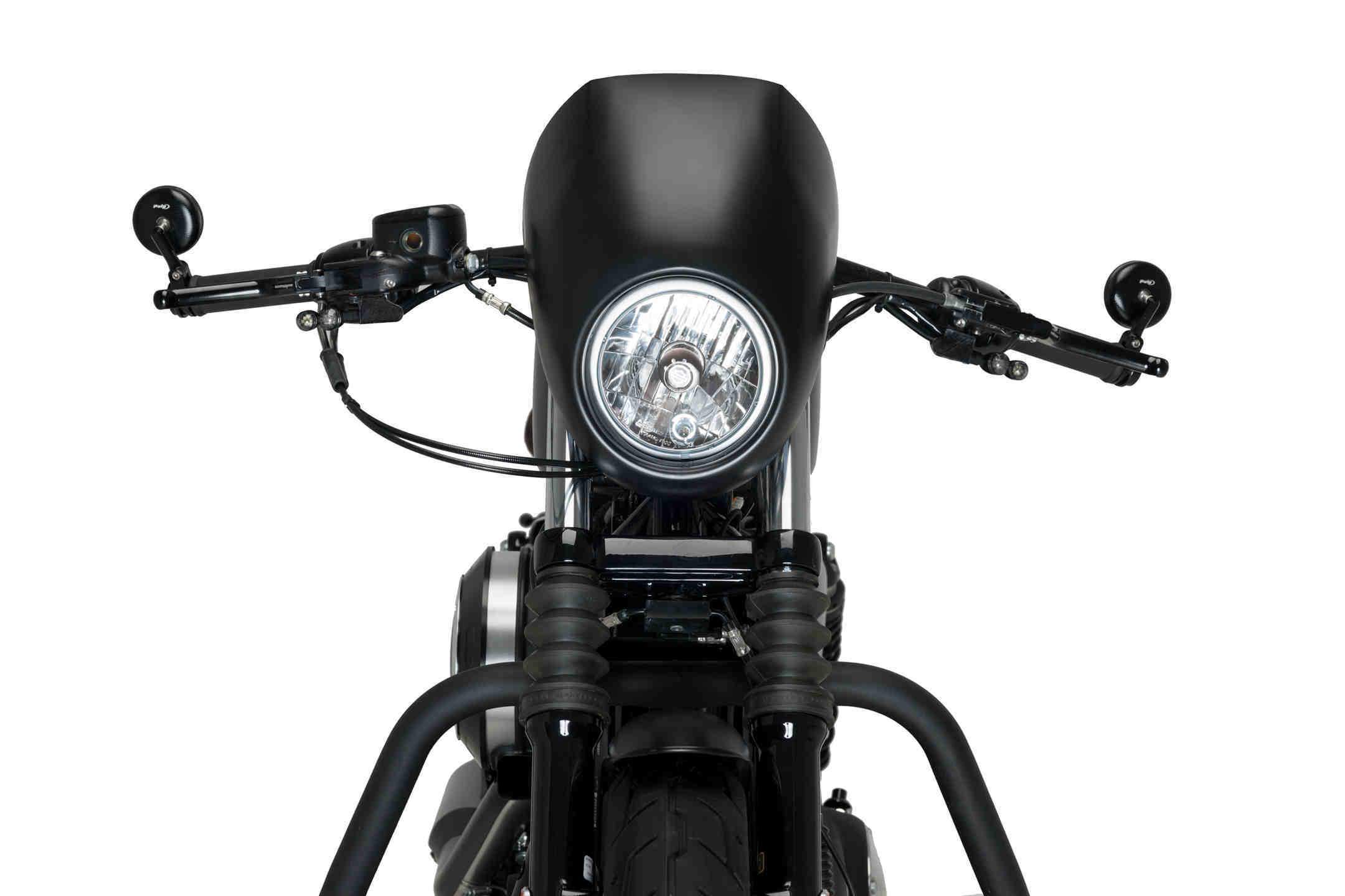 Customacces Free Spirit Semifairing | Matte black | Harley Davidson Sportster Iron (XL883N) 1995>2019-XCUP002Z-Screens-Pyramid Motorcycle Accessories