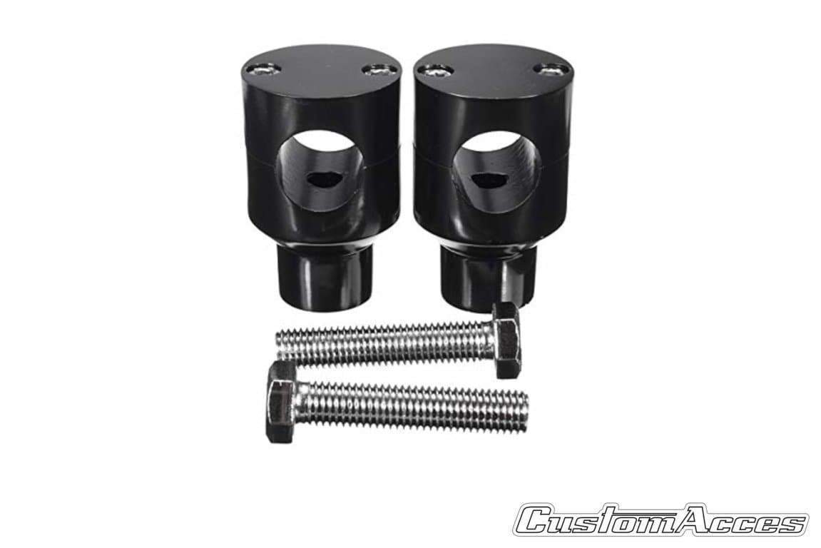 Customacces Handlebar Risers - 1 Inch Rise | Black | Harley Davidson Dyna Fat Bob (FXDB) 2008>2017 -  Shop name