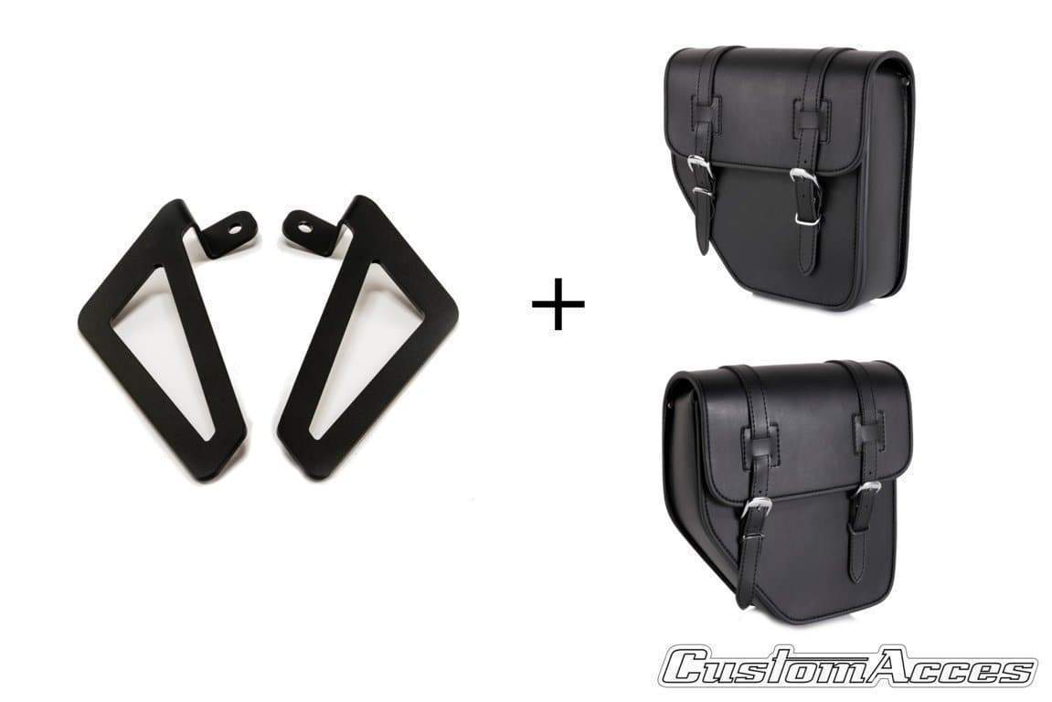 Customacces Ibiza Saddlebags Without Metal Base - Includes Universal Support | Harley Davidson Sportster 883R Roadster (XL883R) 2010>2015-XAPI002N-Storage-Pyramid Motorcycle Accessories