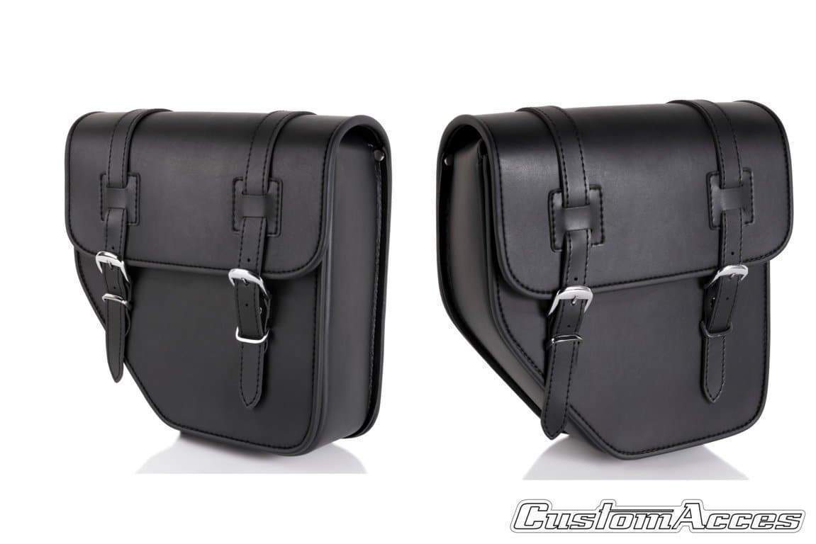 Customacces Ibiza Saddlebags Without Metal Base - No Support Included | Harley Davidson Sportster Superlow (XL883L) 2004>2019-XAPI001N-Storage-Pyramid Motorcycle Accessories