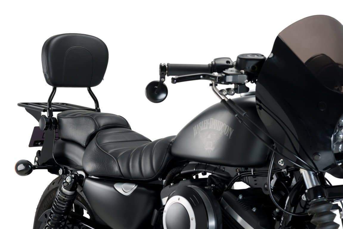Customacces Luxus Sportster Sissybars | Black | Harley Davidson Sportster 1200 Custom (XL1200C) 2004>2019-XRSD002N-Sissybars-Pyramid Plastics