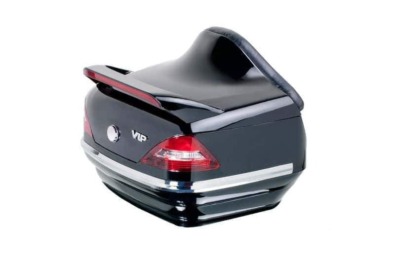 Customacces Mercedes Top Box/Rigid Suitcase | Black | Kawasaki VN900 Custom 2007>2016-XMT0005N-Storage-Pyramid Motorcycle Accessories