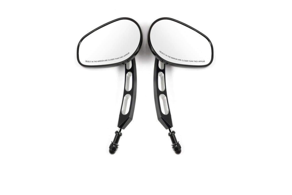 Customacces Misuri Mirrors | Black | Harley Davidson CVO Softail Deluxe 2014>2015-XJR0017N-Mirrors-Pyramid Motorcycle Accessories