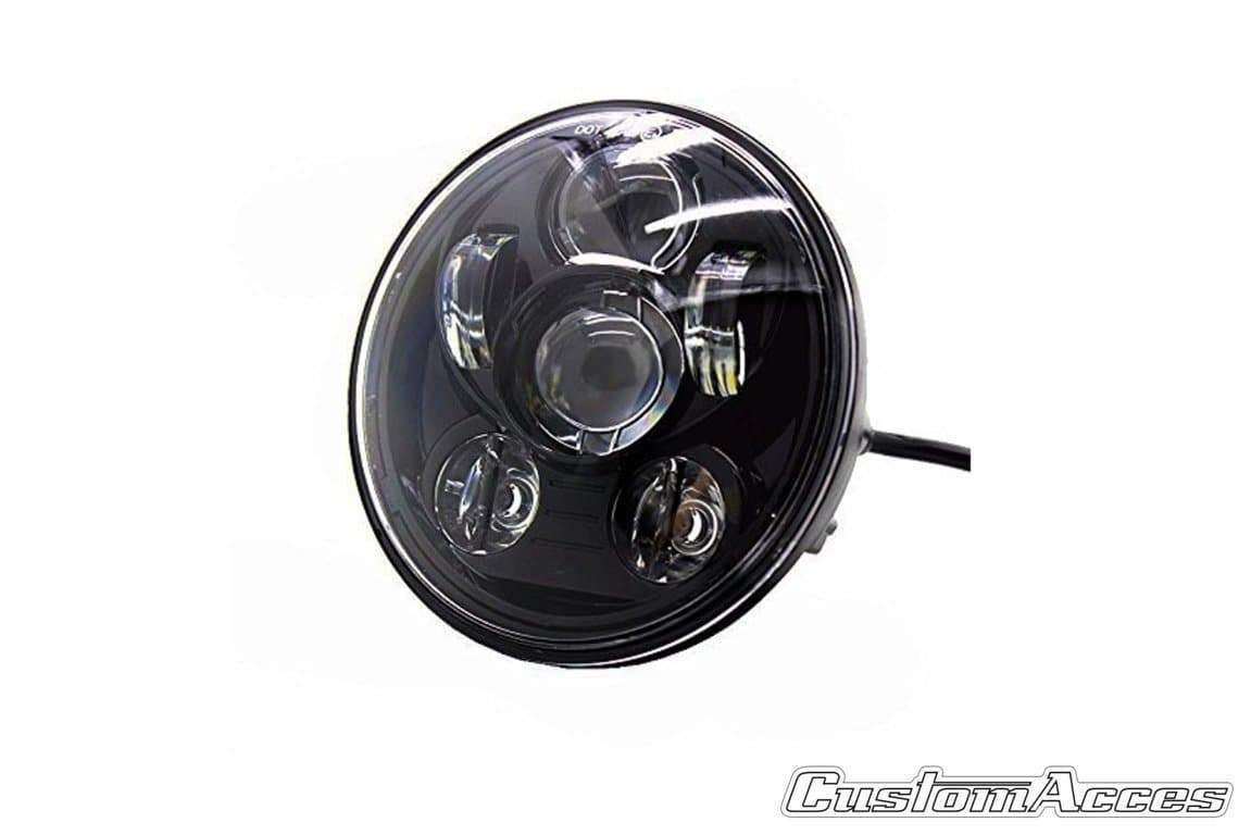 Customacces Ovni II Headlight | Black | Harley Davidson Softail Breakout (FXSB) 2000>2017-Lights-Pyramid Motorcycle Accessories
