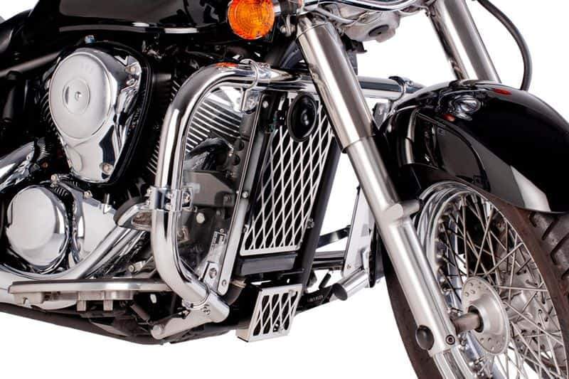Customacces Radiator Cover | Chrome | Kawasaki VN900 Classic 2006>2016-XPR0001J-Radiator Guards-Pyramid Motorcycle Accessories